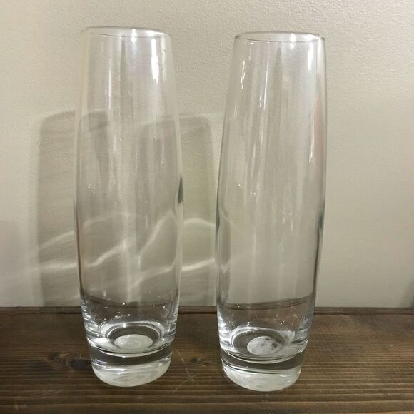 Libbey Other - Libbey Bud Vases‎ 2 Clear Glass